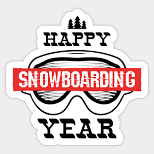 Happy Snowboarding Year Sticker